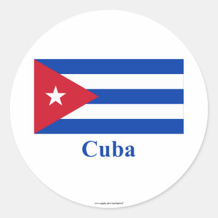 Cuba Flag with Name Classic Round Sticker