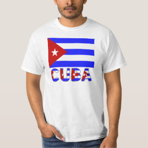 Cuba Flag & Word Light T-Shirt