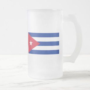 cuba frosted glass beer mug