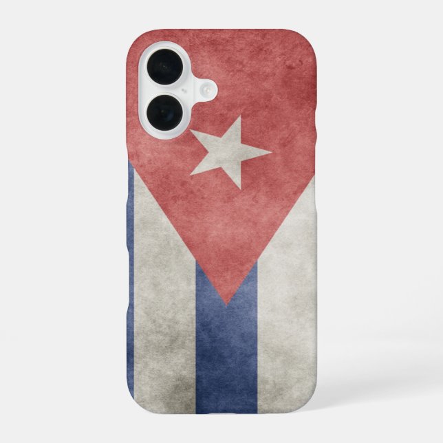 Cuba Grunge Flag iPhone 16 Case (Back)