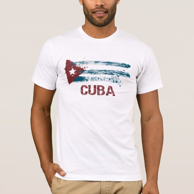 Cuba Grunge Flag T-Shirt (Front)