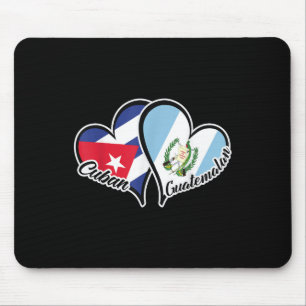 Cuba Guatemala Flag Heart Half Cuban Half Guatemal Mouse Mat