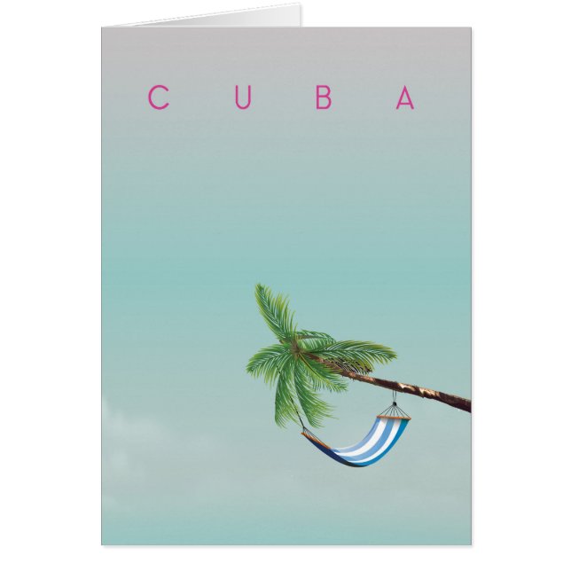 Cuba Hammock Vintage style vacation print. (Front)