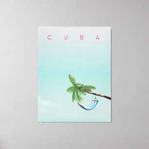 Cuba Hammock Vintage style vacation print. Canvas Print