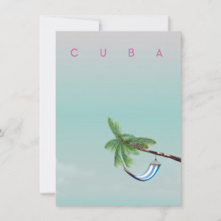 Cuba Hammock Vintage style vacation print. Invitation