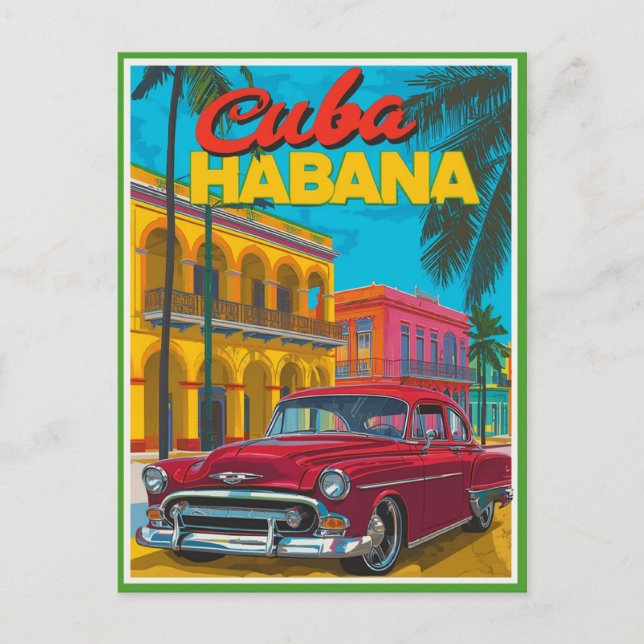Cuba Havana Classic Car Postcard (Front)