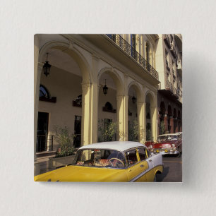 Cuba, Havana. Colourful Chevy's from the 1950's 15 Cm Square Badge