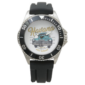 Cuba Havana Cuban Old Car Beach Travel Gift Watch