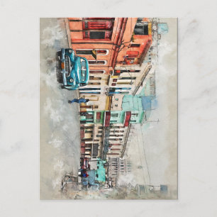 Cuba Havana Cuban Old Car Caribbean Beach Postcard