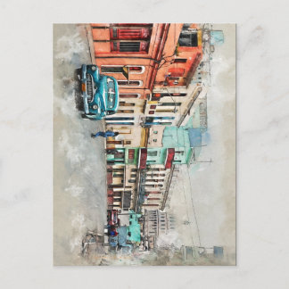 Cuba Havana Cuban Old Car Caribbean Beach Postcard