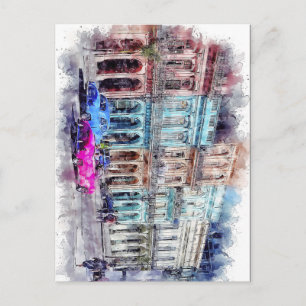 Cuba Havana Cuban Old Car Caribbean Beach Postcard