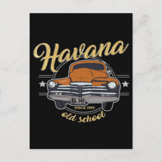 Cuba Havana Cuban Old Car Caribbean Beach Postcard