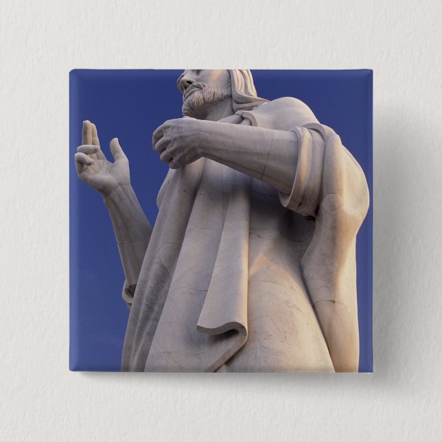 Cuba, Havana, Sculpture of Jesus. 15 Cm Square Badge (Front)