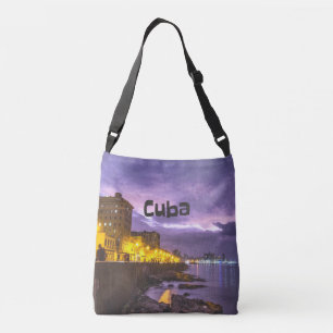 Cuba Havana Shoreline Citylights At Night Crossbody Bag