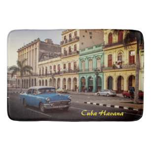 Cuba Havana Vintage Classic Car Cityscape Bath Mat