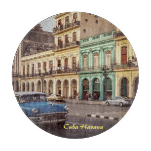 Cuba Havana Vintage Classic Car Cityscape Cutting Board