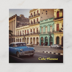 Cuba Havana Vintage Classic Car Cityscape Loyalty Card