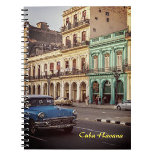 Cuba Havana Vintage Classic Car Cityscape Notebook