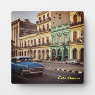 Cuba Havana Vintage Classic Car Cityscape Plaque