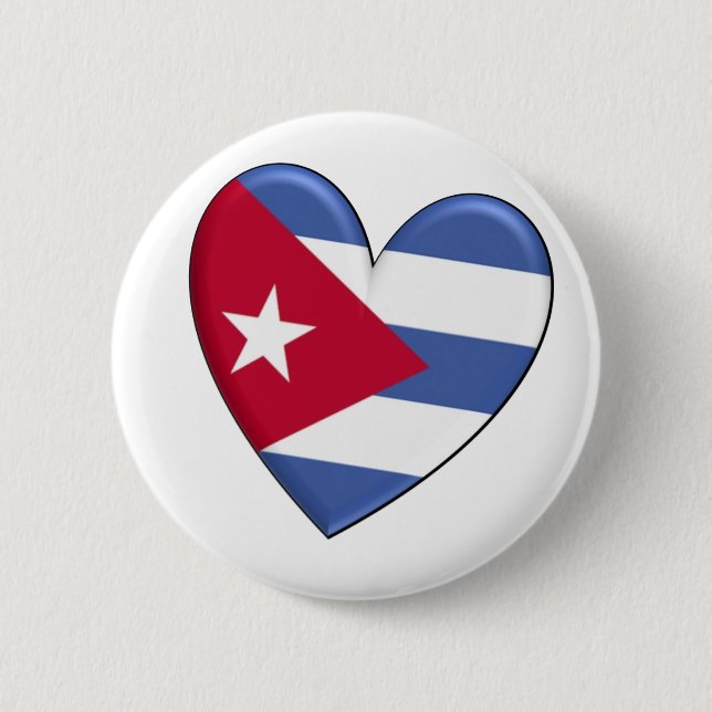 Cuba Heart Flag 6 Cm Round Badge (Front)