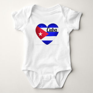 Cuba Heart Flag Baby Bodysuit