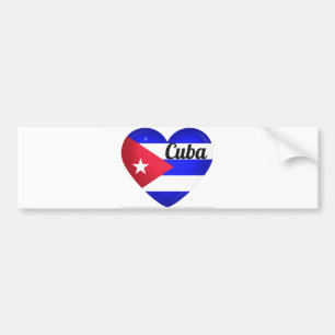 Cuba Heart Flag Bumper Sticker