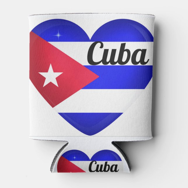 Cuba Heart Flag Can Cooler (Front)