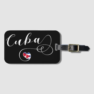 Cuba Heart Flag, Cuban Flag Luggage Tag
