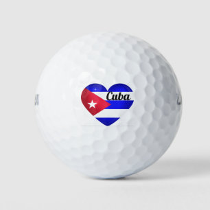Cuba Heart Flag Golf Balls