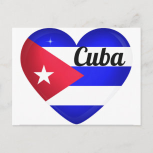 Cuba Heart Flag Postcard