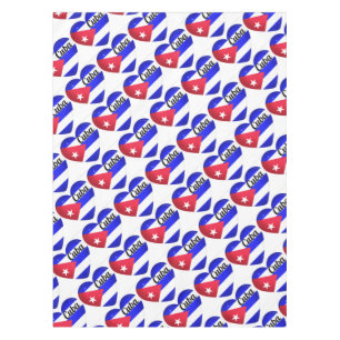 Cuba Heart Flag Tablecloth