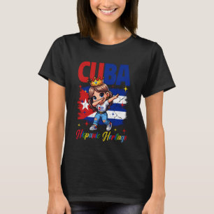 Cuba Hispanic Heritage Month Cuban Flag Latino Gir T-Shirt