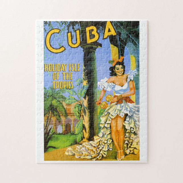 Cuba holiday isle of the tropics travel poster jigsaw puzzle (Vertical)