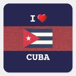 CUBA: I Love Cuba Square Sticker