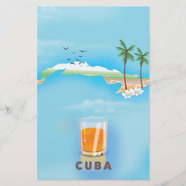 Cuba Illustrated map travel poster (Front)