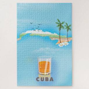 Cuba Illustrated map travel poster Jigsaw Puzzle
