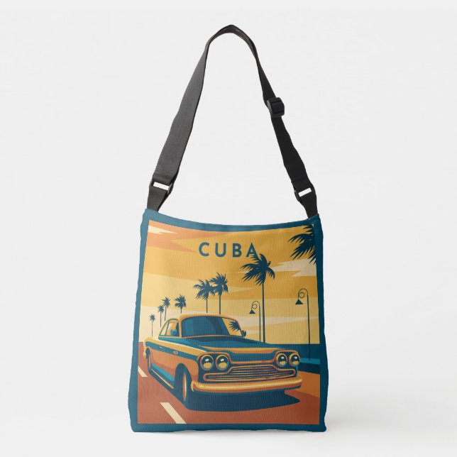Cuba Illustration Crossbody Bag (Front)