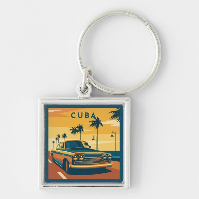 Cuba Illustration Key Ring (Front)