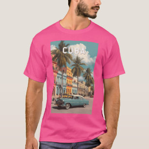 Cuba Illustration Travel Art Vintage T-Shirt