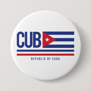 Cuba ISO Code Alpha 3 design 7.5 Cm Round Badge