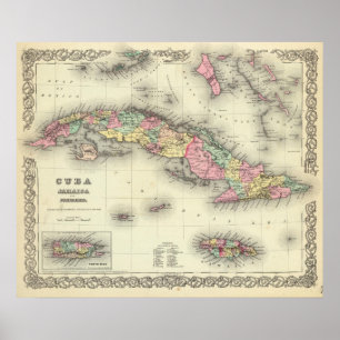 Cuba, Jamaica And Puerto Rico Poster