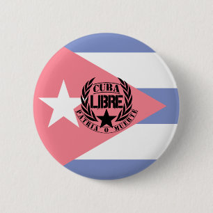Cuba Libre Motto Laurels 6 Cm Round Badge