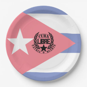Cuba Libre Motto Laurels Paper Plate