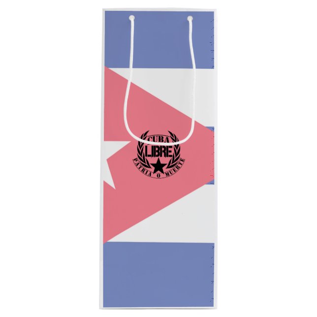 Cuba Libre Motto Laurels Wine Gift Bag (Front)