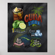 Cuba Libre Recipe Poster