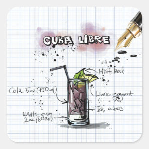Cuba Libre Square Sticker