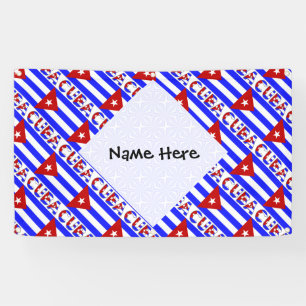 Cuba Light Cuban Flag Tiled Personalised Name  Banner