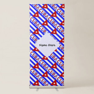 Cuba Light Cuban Flag Tiled Personalised Name Retractable Banner