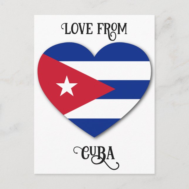 Cuba Love Custom Text Postcard (Front)