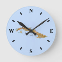 Cuba Map Clock
